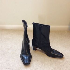 Black leather boots